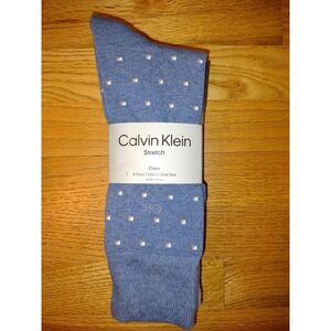 Calvin Klein Mens Crew Socks Combed Cotton 4 Pairs Stretch Assorted - One Size